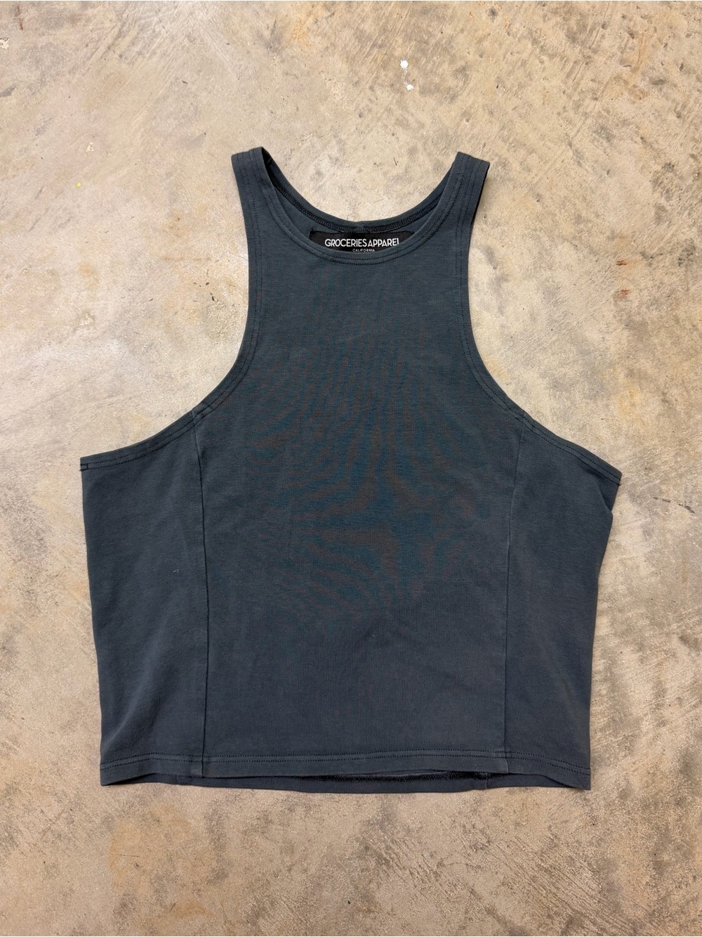 Groceries Apparel Black High-Neck Crop Tank
